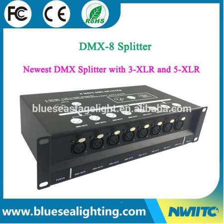 DMX signal amplify 8 way output dmx512 8CH 3-XLR or 5-XLR DMX Splitter